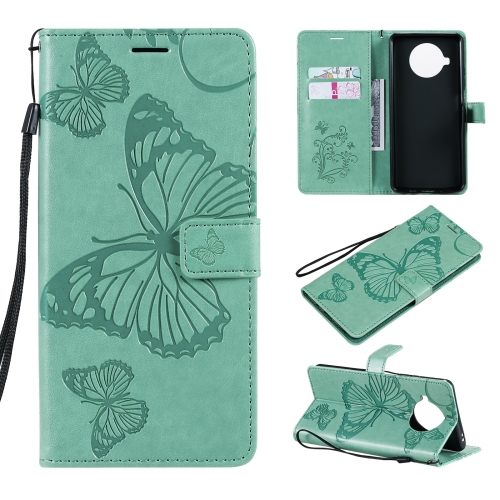 

For Xiaomi Mi 10T Lite 3D Butterflies Embossing Pattern Horizontal Flip Leather Case with Holder & Card Slot & Wallet(Green)