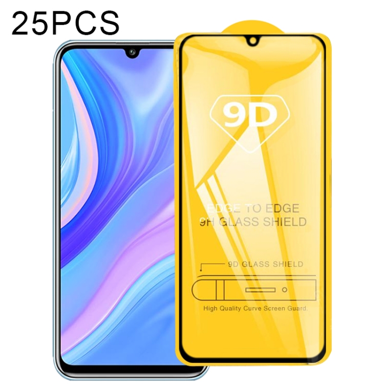 

For Huawei P Smart S 25 PCS 9D Full Glue Full Screen Tempered Glass Film