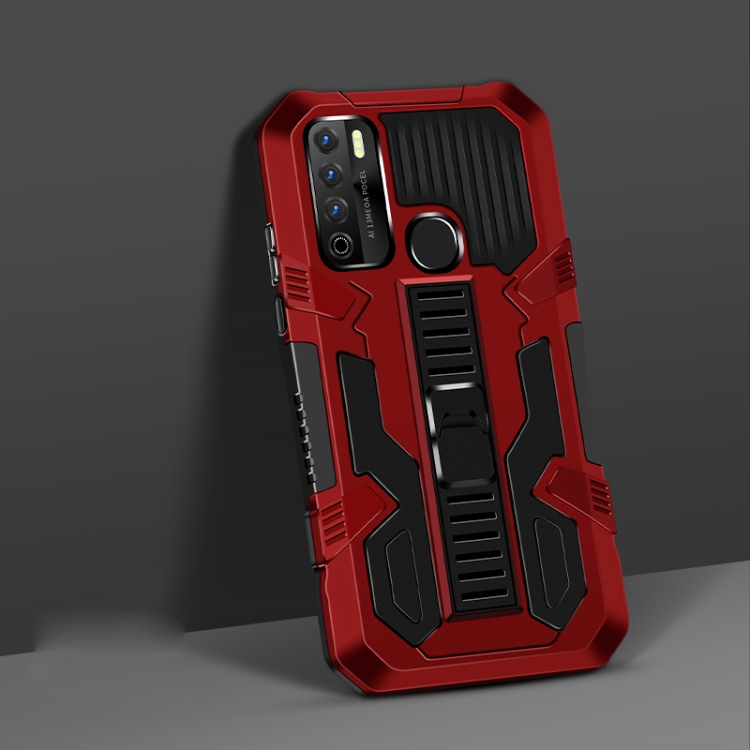 

For Infinix Note7 Lite / Hot 9 Vanguard Warrior All Inclusive Double-color Shockproof TPU + PC Protective Case with Holder(Red)
