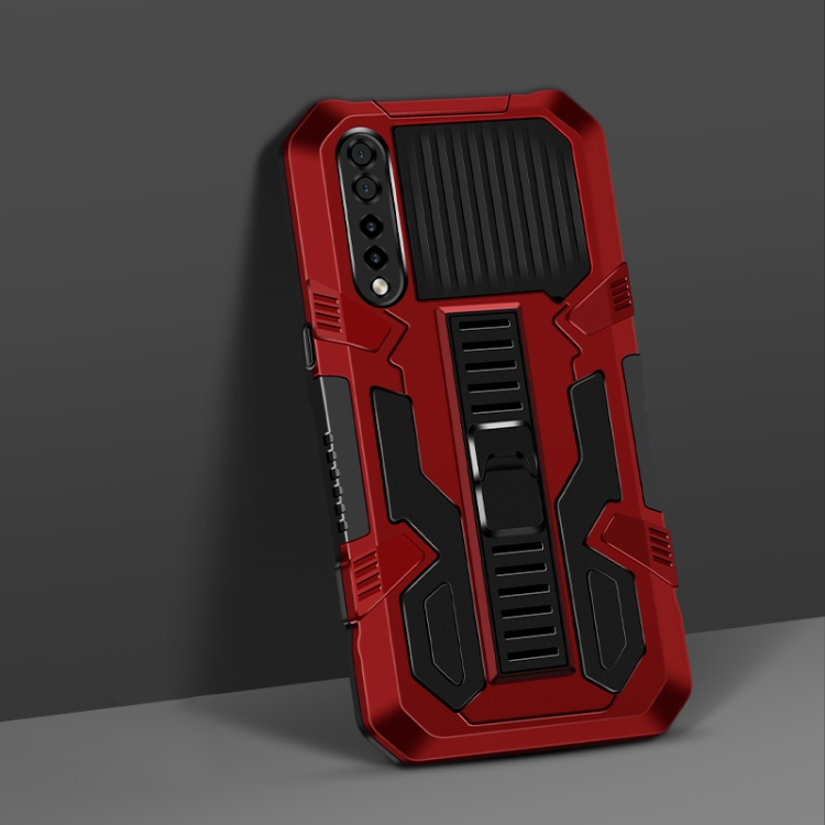 

For LG Stylo 7 Vanguard Warrior All Inclusive Double-color Shockproof TPU + PC Protective Case with Holder(Red)