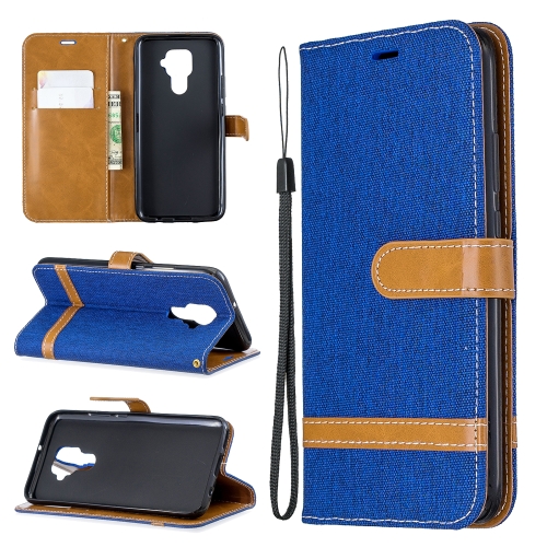 

For Huawei Mate 30 Lite Color Matching Denim Texture Horizontal Flip Leather Case with Holder & Card Slots & Wallet & Lanyard(Royal Blue)