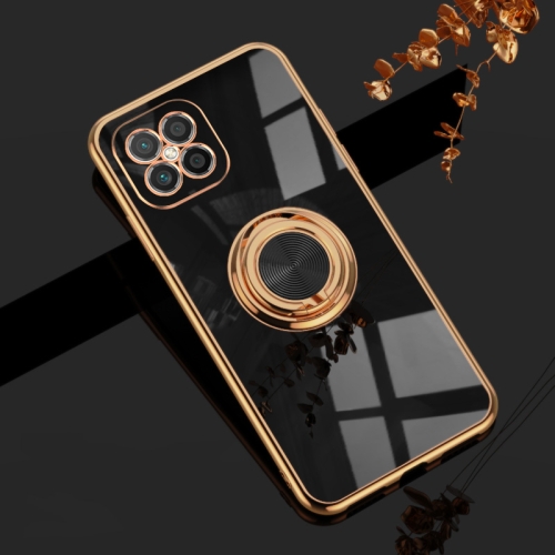 

For Huawei nova 8 SE 6D Electroplating Full Coverage Silicone Protective Case with Magnetic Ring Holder(Black)