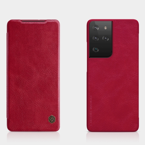 

For Samsung Galaxy S21 Ultra 5G NILLKIN QIN Series Crazy Horse Texture Horizontal Flip Leather Case with Card Slot(Red)