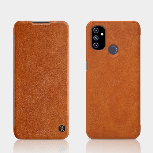 

For OnePlus Nord N100 NILLKIN QIN Series Crazy Horse Texture Horizontal Flip Leather Case with Card Slot(Brown)