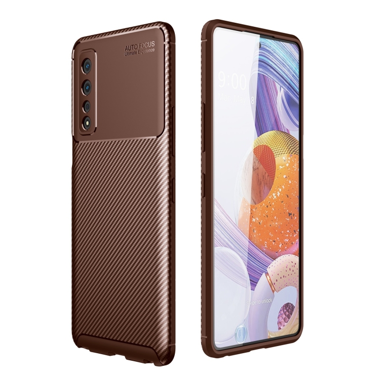 

For LG Stylo 7 5G Carbon Fiber Texture Shockproof TPU Case(Brown)