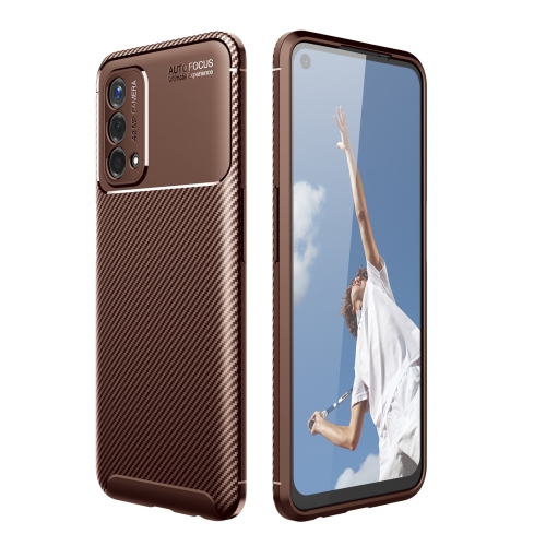 

For OPPO A93 5G Carbon Fiber Texture Shockproof TPU Case(Brown)