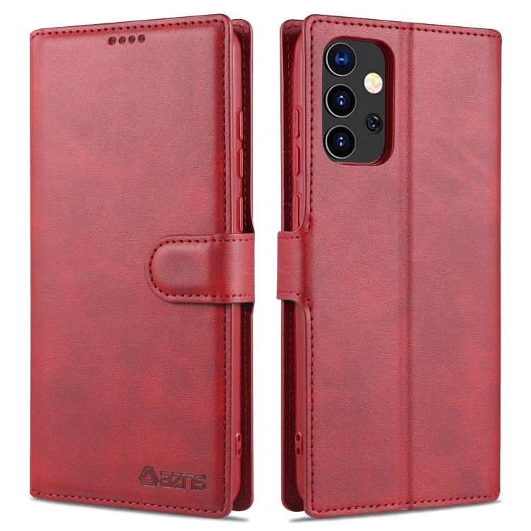 

For Samsung Galaxy A52 5G / 4G AZNS Calf Texture Horizontal Flip Leather Case with Holder & Card Slots & Wallet & Photo Frame(Red)