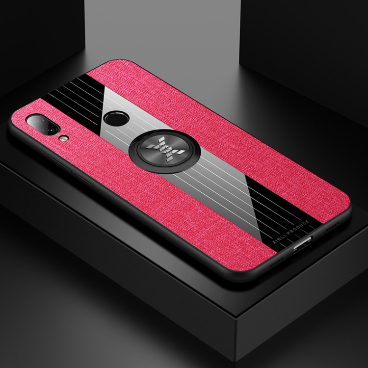 

For Xiaomi Redmi Note 7 XINLI Stitching Cloth Texture Shockproof TPU Protective Case with Ring Holder(Red)