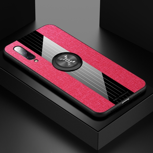 

For Xiaomi Mi 9 XINLI Stitching Cloth Texture Shockproof TPU Protective Case with Ring Holder(Red)