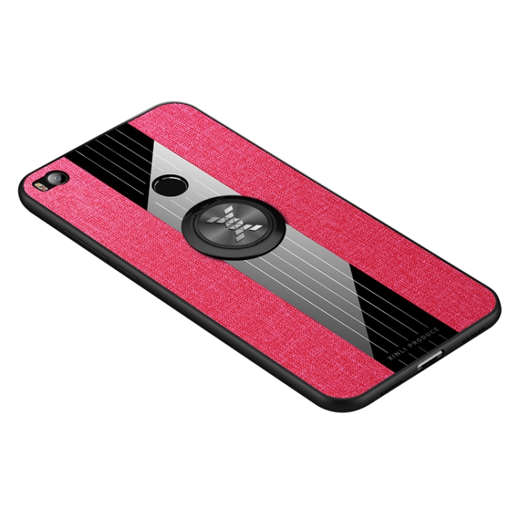 

For Xiaomi Mi Max 2 XINLI Stitching Cloth Texture Shockproof TPU Protective Case with Ring Holder(Red)