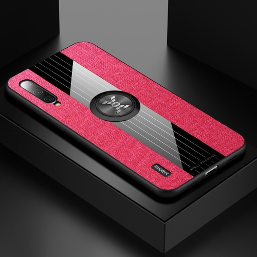 

For Xiaomi Mi CC9 XINLI Stitching Cloth Texture Shockproof TPU Protective Case with Ring Holder(Red)