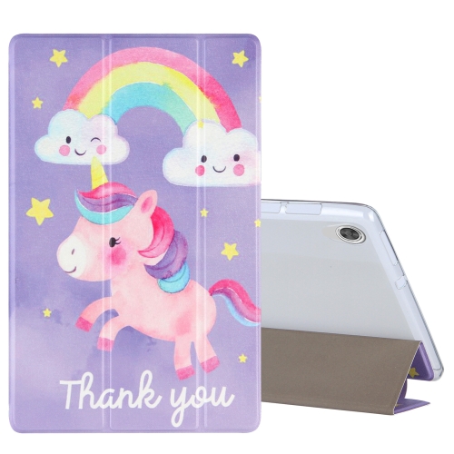 

For Lenovo Tab M10 HD Gen 2 (TB-X306F) Coloured Drawing Pattern Horizontal Flip Leather Case with Three-folding Holder(Rainbow Horse)