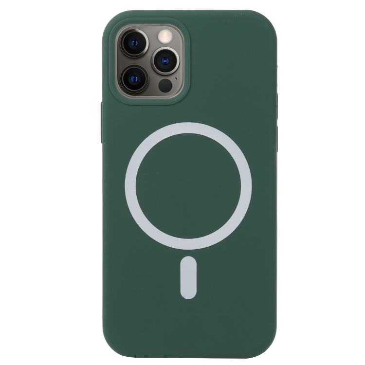 

Nano Silicone Full Coverage Shockproof Magsafe Case For iPhone 12 / 12 Pro(Deep Green)