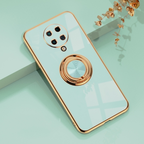 

For Xiaomi Redmi K30 Pro 6D Electroplating Full Coverage Silicone Protective Case with Magnetic Ring Holder(Light Cyan)