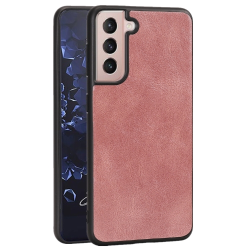 

For Samsung Galaxy S21+ 5G Crazy Horse Textured Calfskin PU + PC + TPU Case(Rose Gold)