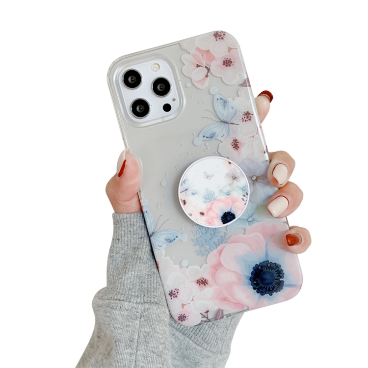 

Flowers Pattern Protective Case with Holder For iPhone 11 Pro(TF08)