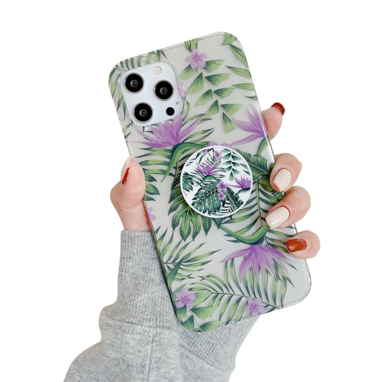 

Flowers Pattern Protective Case with Holder For iPhone 11 Pro(TF10)