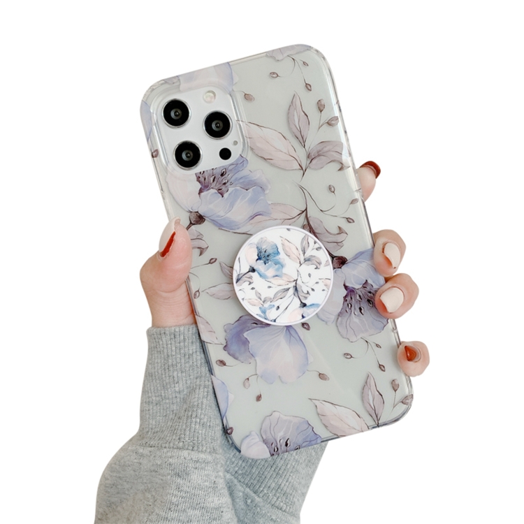 

Flowers Pattern Protective Case with Holder For iPhone 12 Pro Max(TF05)