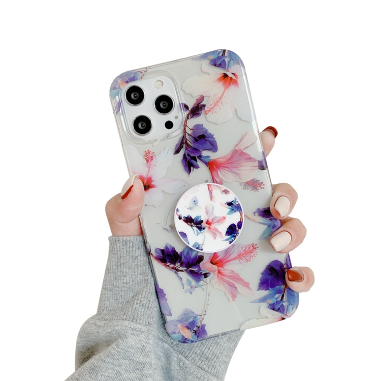 

Flowers Pattern Protective Case with Holder For iPhone 12 Mini(TF01)
