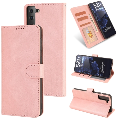 

For Samsung Galaxy S21+ 5G Fantasy Classic Skin-feel Calfskin Texture Magnetic Buckle Horizontal Flip PU Leather Case with Holder & Card Slot & Wallet(Pink)