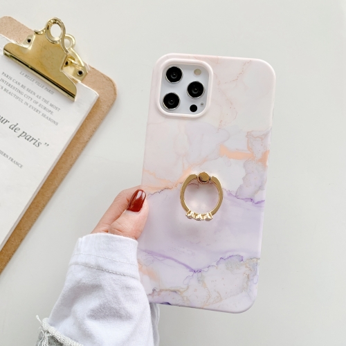 

Marble Pattern Protective Case with Ring Holder For iPhone 11 Pro(GM09)