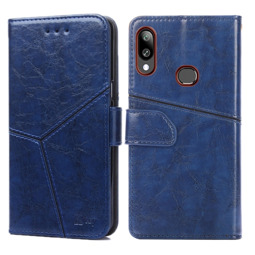 

For Samsung Galaxy A10s Geometric Stitching Horizontal Flip TPU + PU Leather Case with Holder & Card Slots & Wallet(Blue)