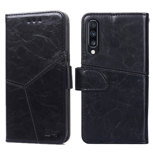 

For Samsung Galaxy A70 Geometric Stitching Horizontal Flip TPU + PU Leather Case with Holder & Card Slots & Wallet(Black)