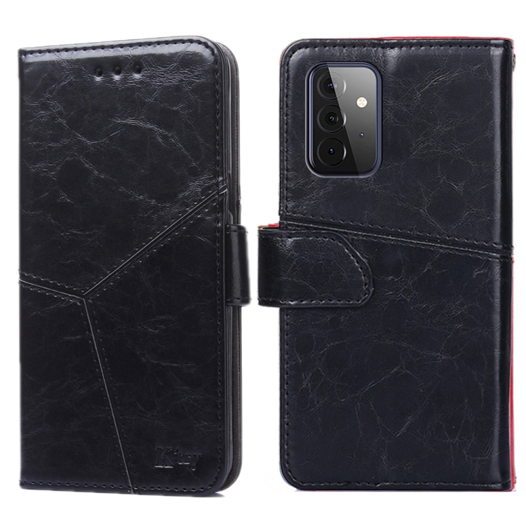 

For Samsung Galaxy A72 5G Geometric Stitching Horizontal Flip TPU + PU Leather Case with Holder & Card Slots & Wallet(Black)
