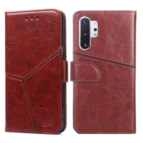 

For Samsung Galaxy Note10 Geometric Stitching Horizontal Flip TPU + PU Leather Case with Holder & Card Slots & Wallet(Dark Brown)