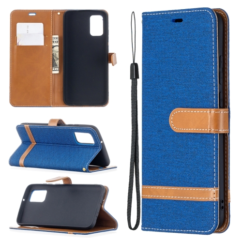 

For Samsung Galaxy A02s (EU Version) Color Matching Denim Texture Horizontal Flip Leather Case with Holder & Card Slots & Wallet & Lanyard(Royal Blue)