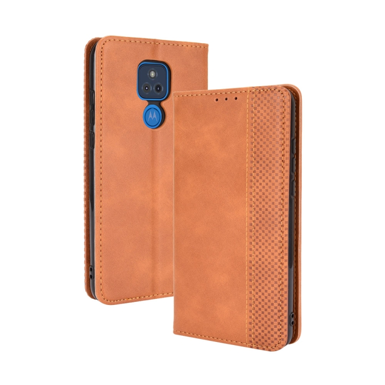 

For Motorola Moto G Play (2021) Magnetic Buckle Retro Crazy Horse Texture Horizontal Flip Leather Case with Holder & Card Slots & Photo Frame(Brown)