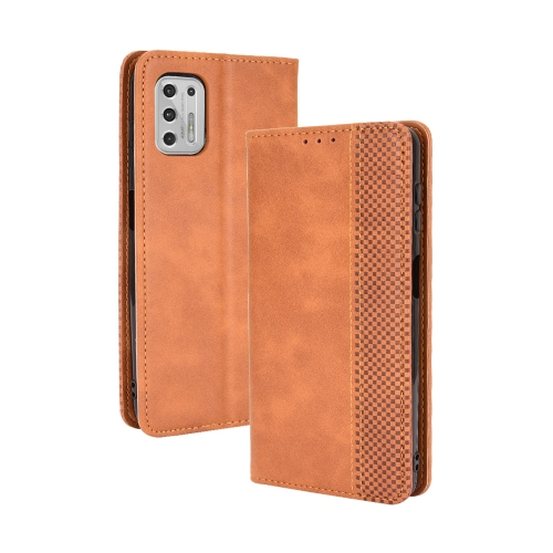 

For Motorola Moto G Stylus (2021) Magnetic Buckle Retro Crazy Horse Texture Horizontal Flip Leather Case with Holder & Card Slots & Photo Frame(Brown)