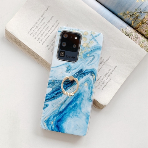 

For Samsung Galaxy S20+ Marble Pattern Protective Case with Ring Holder(GM04)