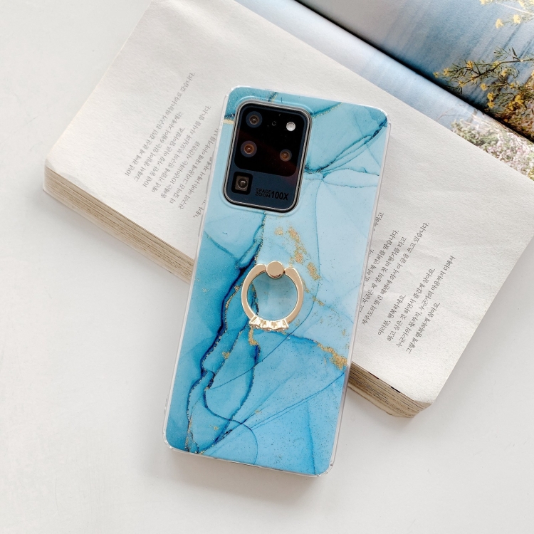 

For Samsung Galaxy S20 Ultra Marble Pattern Protective Case with Ring Holder(GM05)