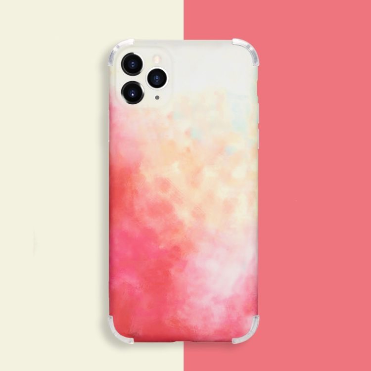 

Watercolor Series Four-corner Shockproof IMD Protective Case For iPhone 12 Pro(Cherry Blossom Pink)
