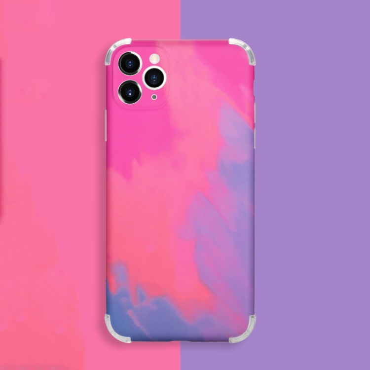 

Watercolor Series Four-corner Shockproof IMD Protective Case For iPhone 12 Pro(Purplish Red)
