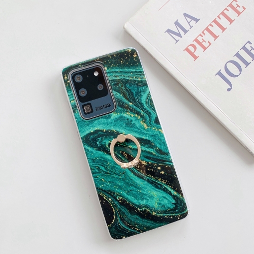 

For Samsung Galaxy A71 Marble Pattern Protective Case with Ring Holder(GM10)