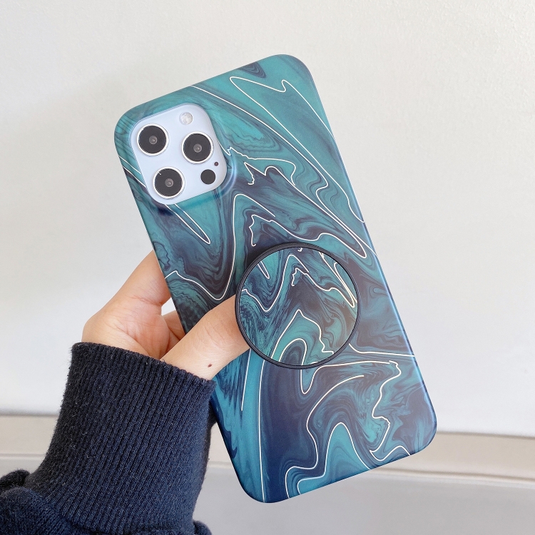 

Frosted Laser TPU Protective Case with Foldable Holder For iPhone 11 Pro(Dark Green)