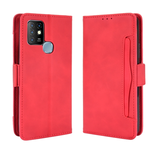 

For Infinix Hot 10 / X682 Wallet Style Skin Feel Calf Pattern Leather Case with Separate Card Slots(Red)