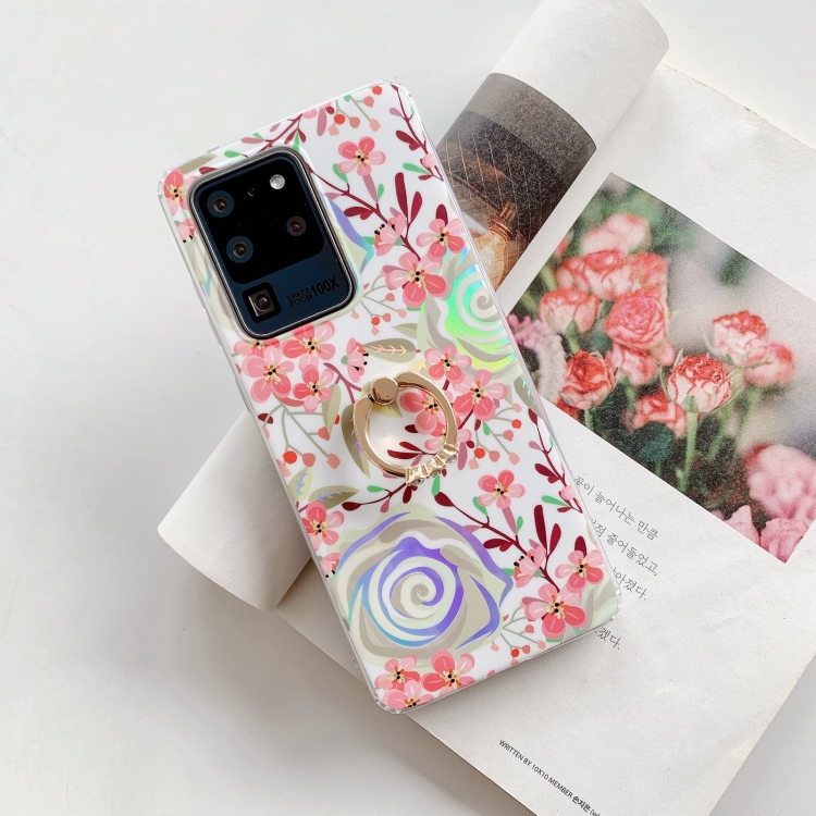 

For Samsung Galaxy S21 Ultra 5G Fashion Pattern Protective Case with Ring Holder(LF03)