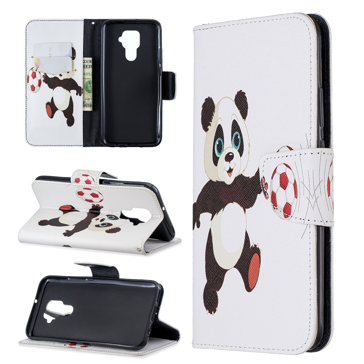 

For Huawei Mate 30 Lite Pattern Colored Drawing Horizontal Flip Leather Case with Holder & Card Slots & Wallet(Football Panda)