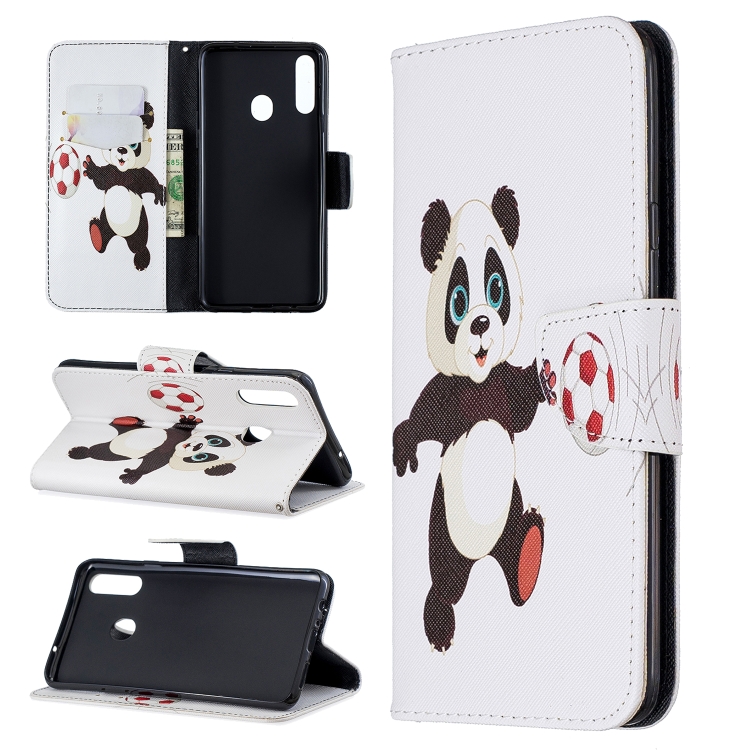 

For Galaxy A20s Pattern Colored Drawing Horizontal Flip Leather Case with Holder & Card Slots & Wallet(Football Panda)