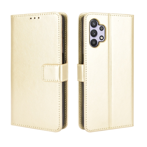 

For Samsung Galaxy A32 5G Retro Crazy Horse Texture Horizontal Flip Leather Case with Holder & Card Slots & Lanyard(Gold)