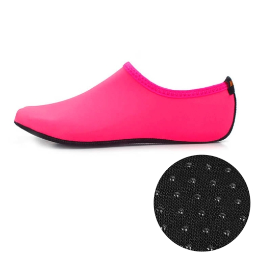 

Non-slip Plastic Grain Texture Thick Cloth Sole Solid Color Diving Shoes and Socks, One Pair, Size:S(Rose Red)