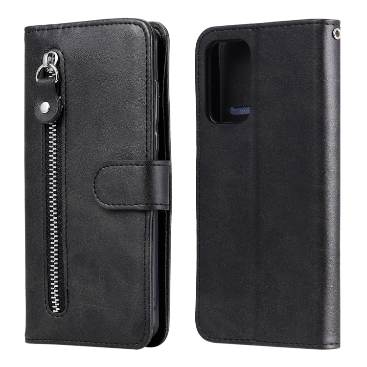 

For Samsung Galaxy A72 5G/4G Fashion Calf Texture Zipper Horizontal Flip Leather Case with Stand & Card Slots & Wallet Function(Black)
