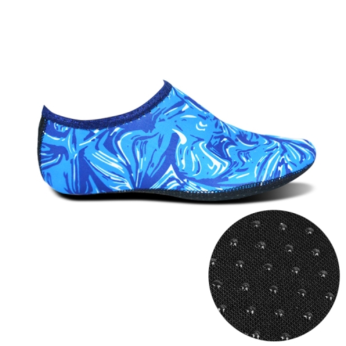 

Non-slip Plastic Grain Texture Thick Cloth Sole Printing Diving Shoes and Socks, One Pair, Size:XL(Blue Figured)