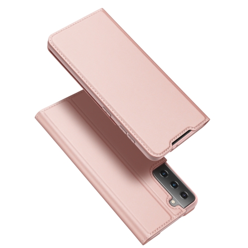 

For Samsung Galaxy S21 5G DUX DUCIS Skin Pro Series Horizontal Flip PU + TPU Leather Case with Holder & Card Slots(Rose Gold)