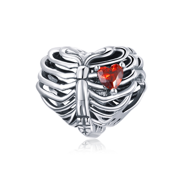 

S925 Sterling Silver Beating Heart Beads DIY Bracelet Necklace Accessories