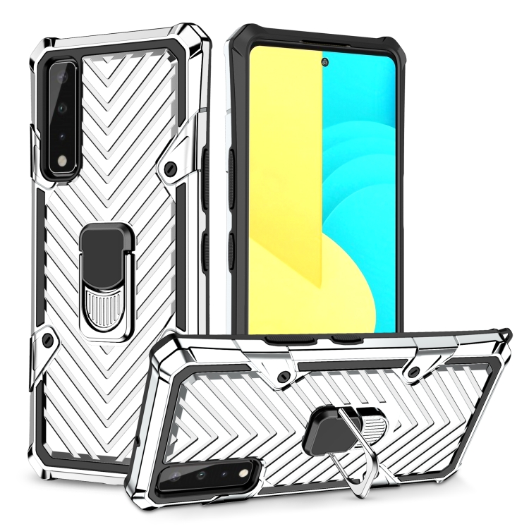 

For LG Stylo 7 5G Cool Armor PC + TPU Shockproof Case with 360 Degree Rotation Ring Holder(Silver)