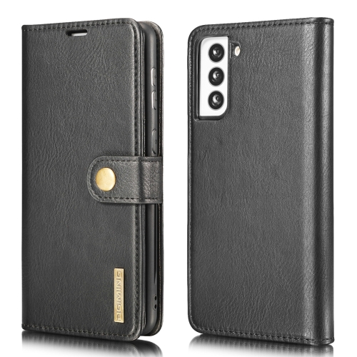 

For Samsung Galaxy S21+ 5G DG.MING Crazy Horse Texture Flip Detachable Magnetic Leather Case with Holder & Card Slots & Wallet(Black)